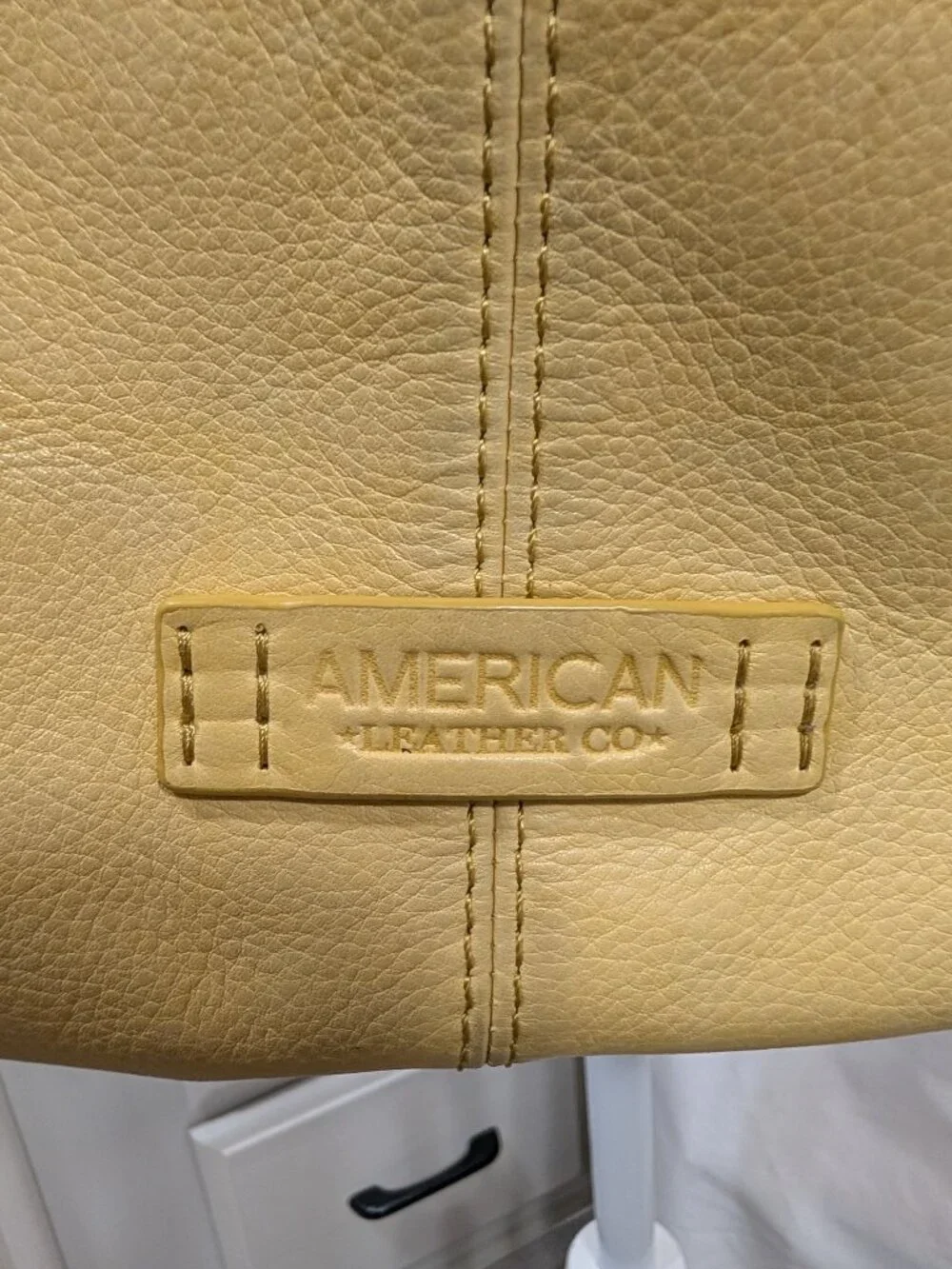 American Leather Co. Yellow Leather Crossbody Hobo Bag